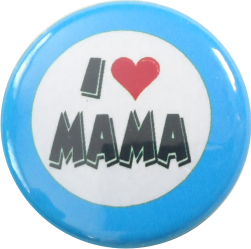 I love Mama Button hellblau